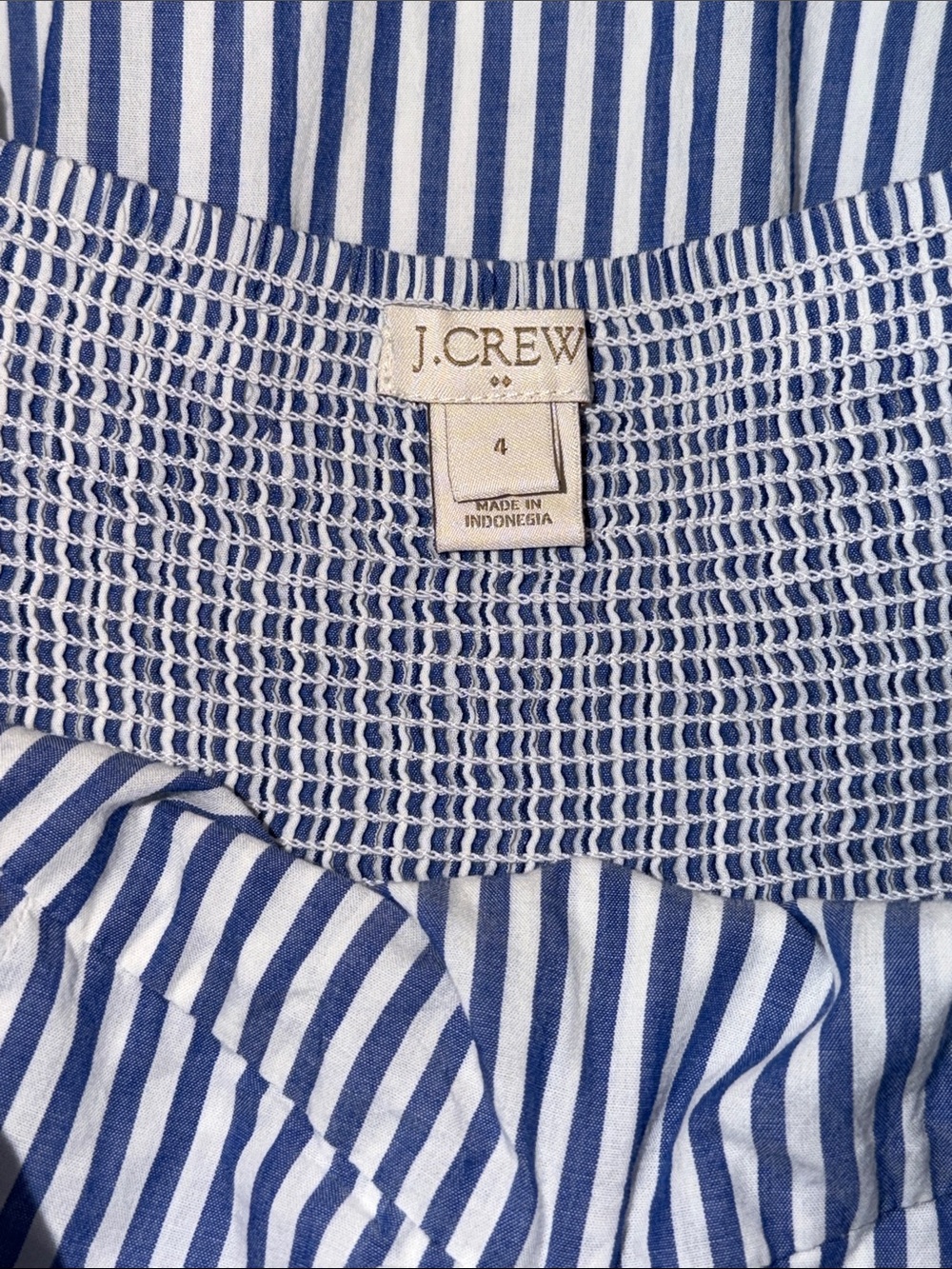 J. Crew Blue and White Striped Spaghetti Strap Midi Dress - Picture 4 of 4